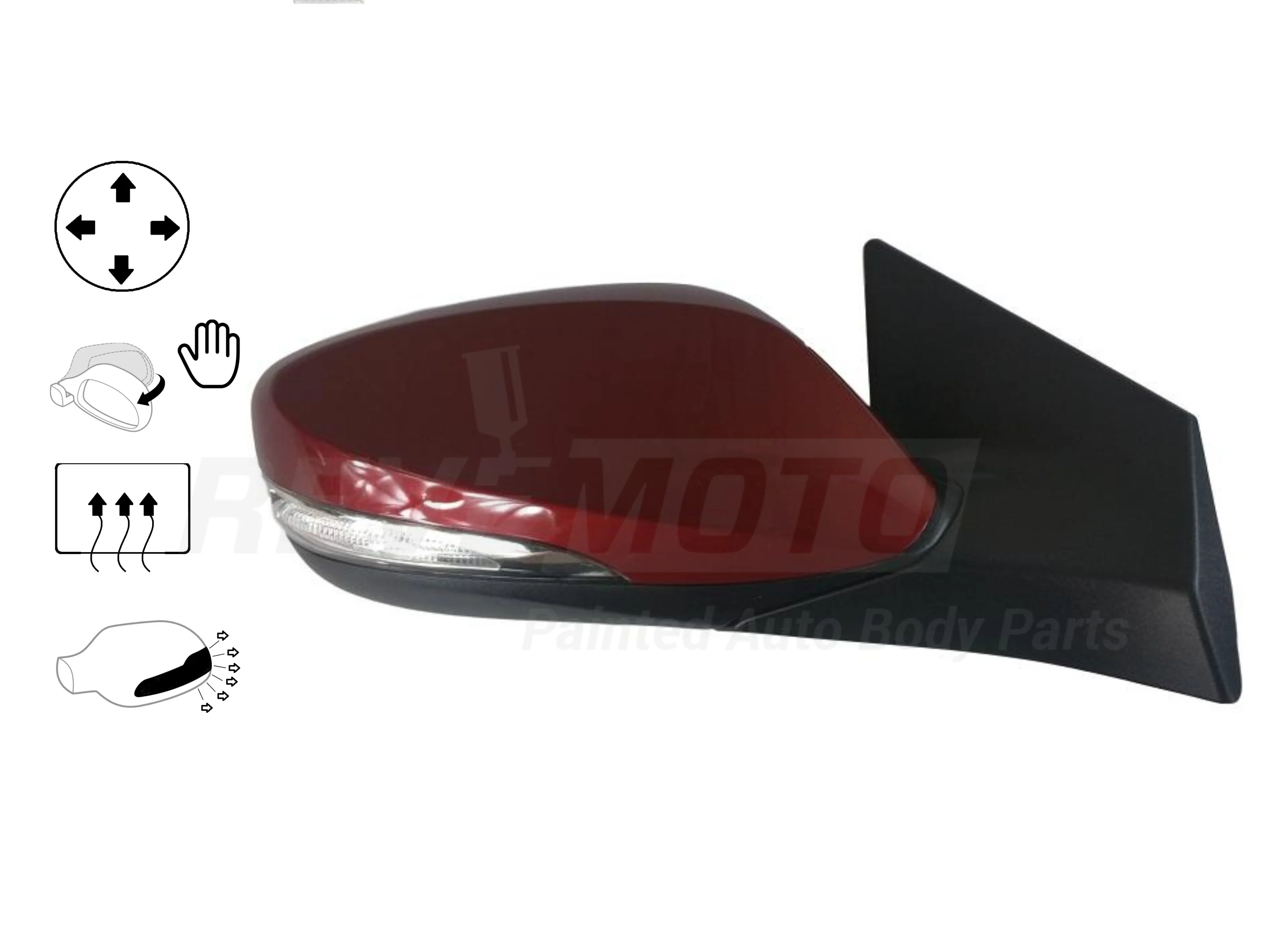 2013 Hyundai Elantra : Side View Mirror Painted (Right, Passenger-Side) - Image 3