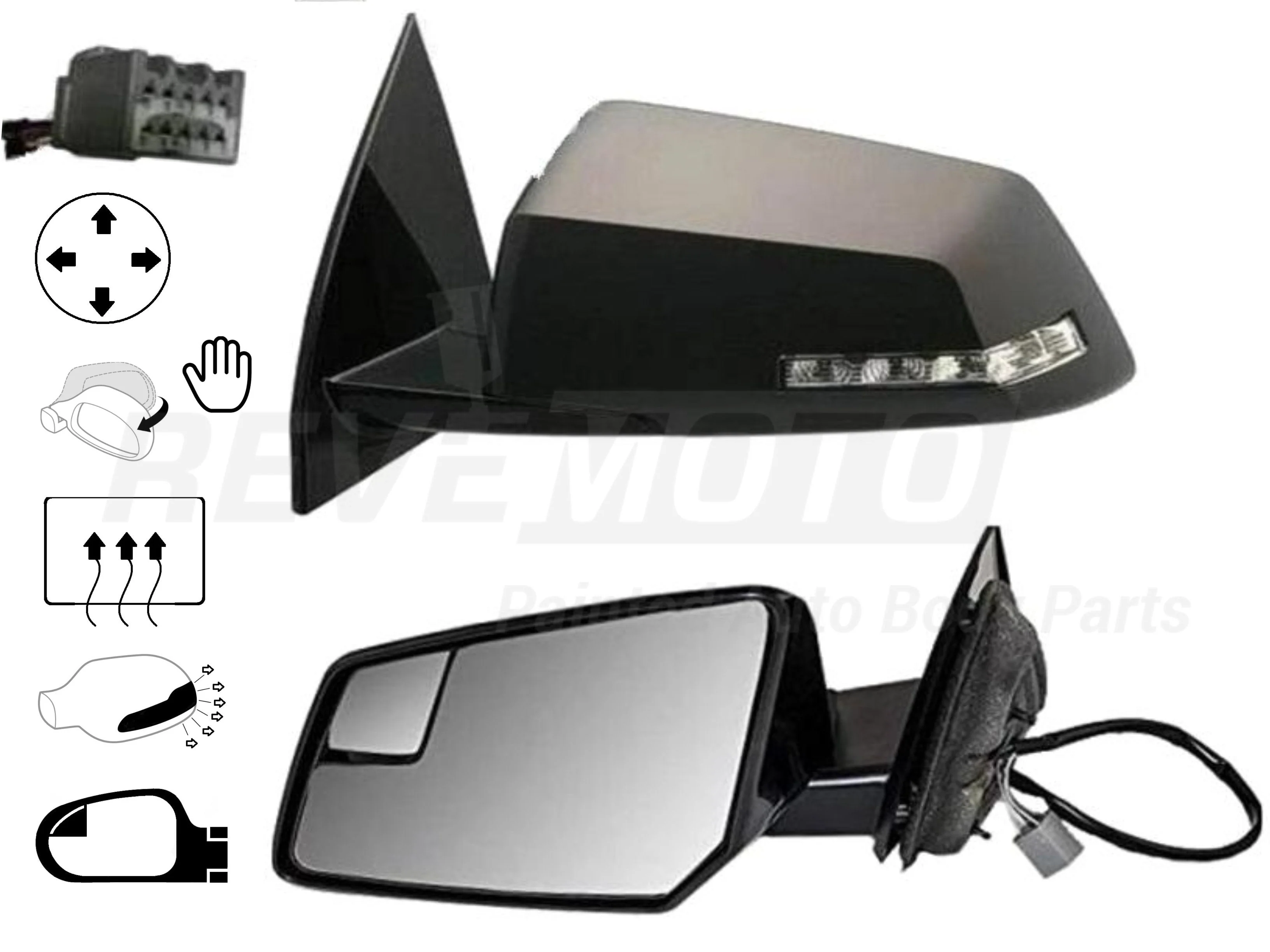 2009-2017 GMC Acadia : Side View Mirror Painted (OEM | WITHOUT: Power Folding) - Image 2