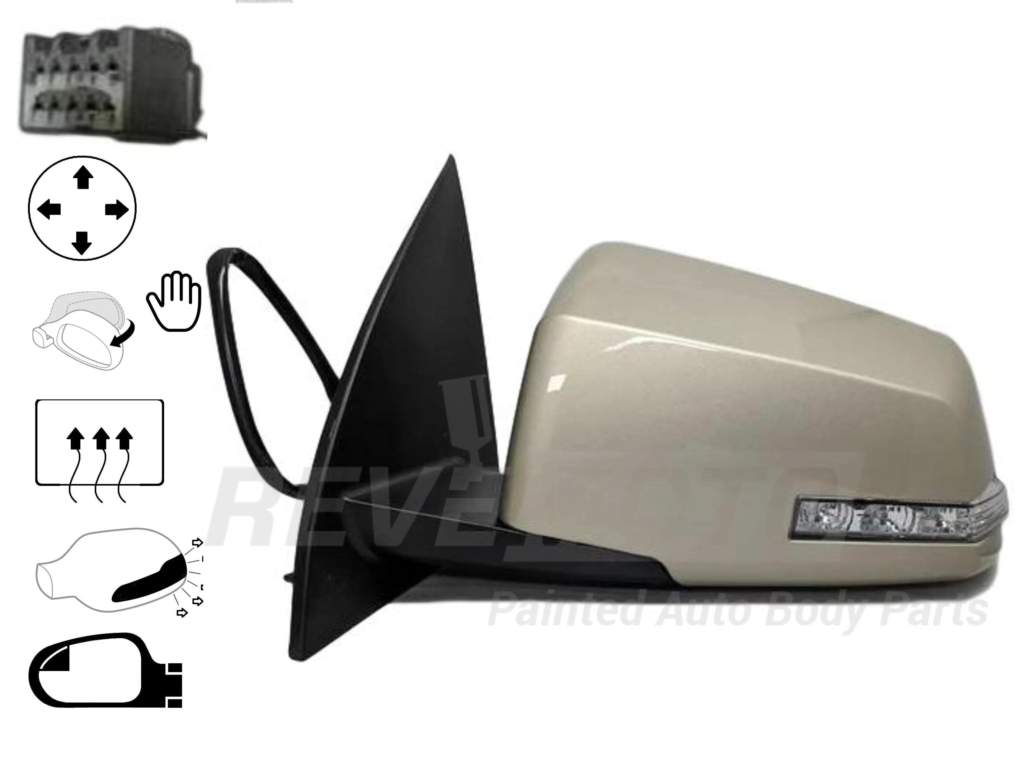 2009-2017 GMC Acadia : Side View Mirror Painted (OEM | WITHOUT: Power Folding) - Image 3