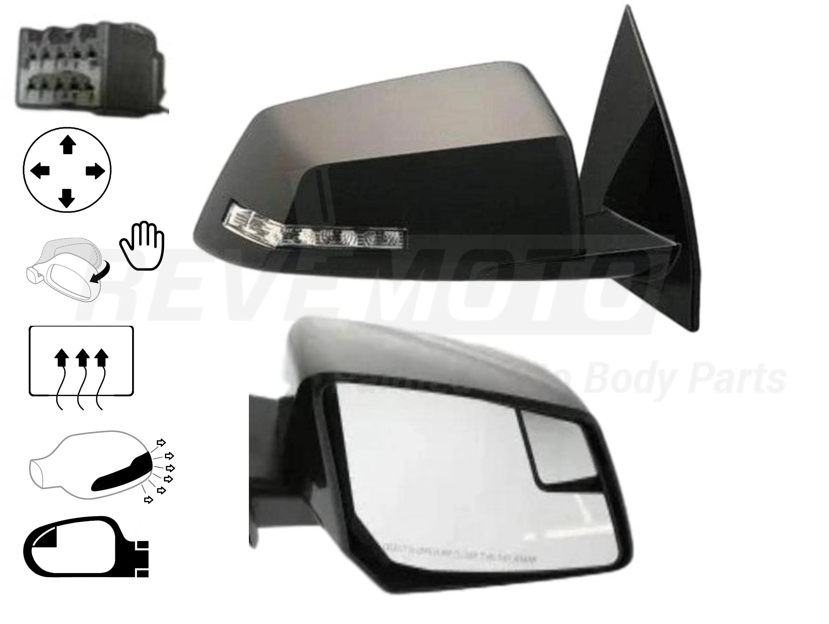 2009-2017 GMC Acadia : Side View Mirror Painted (OEM | WITHOUT: Power Folding) - Image 5