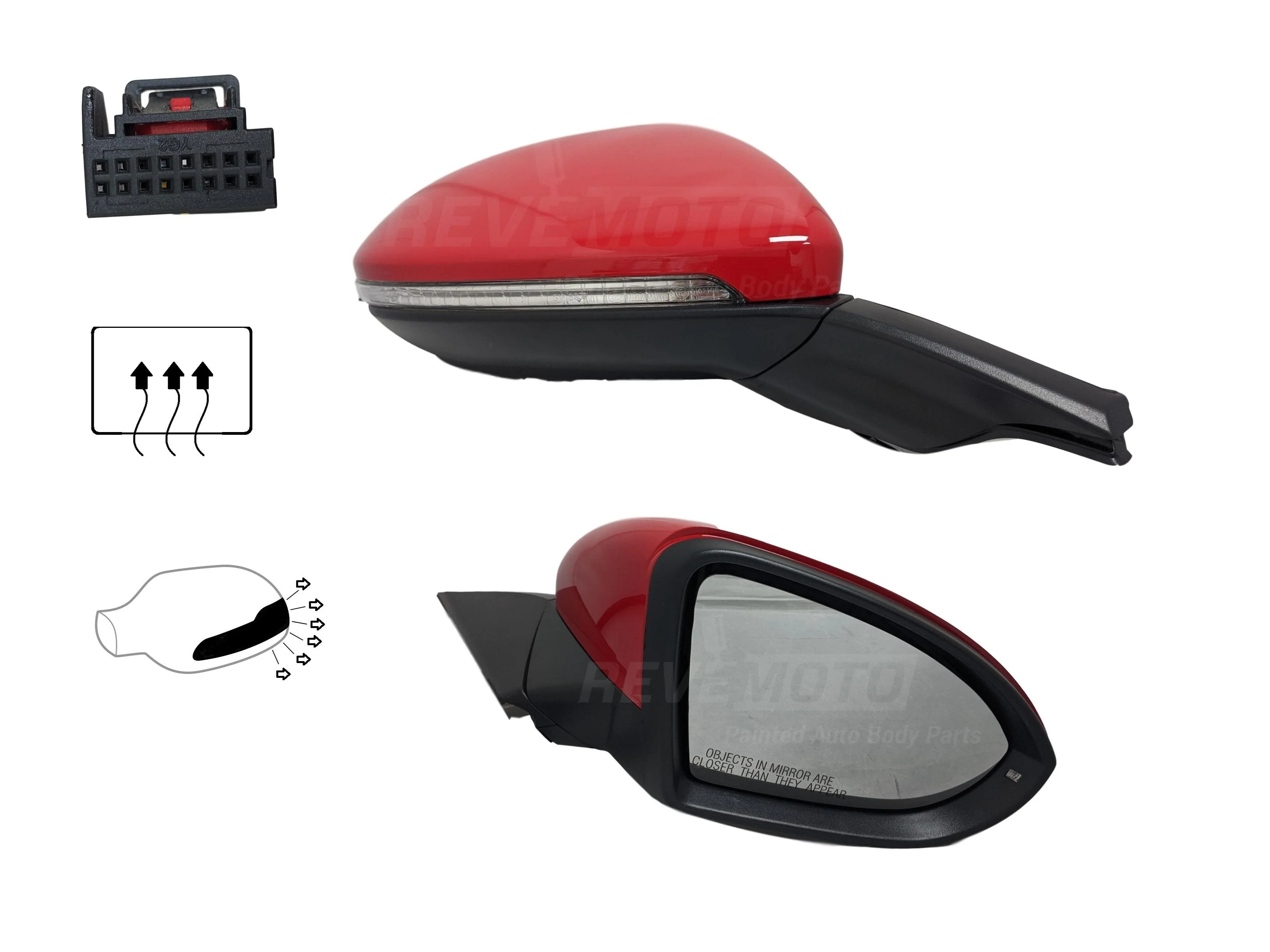 2015-2019 Volkswagen GTI : Side View Mirror Painted (WITHOUT: Driver-Assist) - Image 3